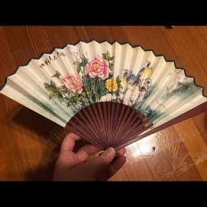 Chinese folding, paper fan with calligraphy